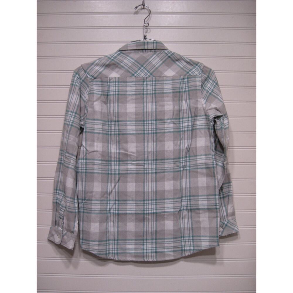 RVCA Boys Gray/Green Button Up Thatll Work Flannel Size XL - Picture 2 of 8
